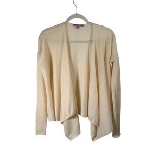 Calypso St Barth Cream 100% Cashmere Cardigan Sweater Open Front Womens Small